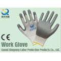 13G Poliéster Shell con guantes de trabajo revestidos con nitrilo (N6007)